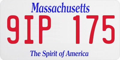 MA license plate 9IP175