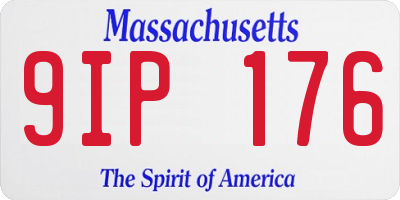 MA license plate 9IP176