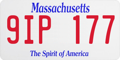 MA license plate 9IP177