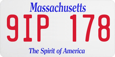 MA license plate 9IP178