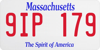 MA license plate 9IP179