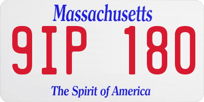 MA license plate 9IP180