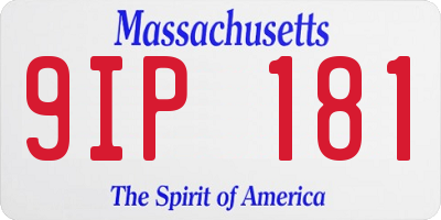 MA license plate 9IP181