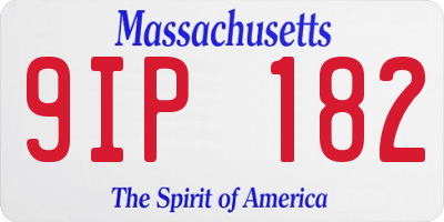 MA license plate 9IP182