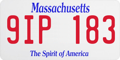 MA license plate 9IP183