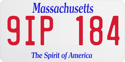 MA license plate 9IP184