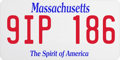 MA license plate 9IP186