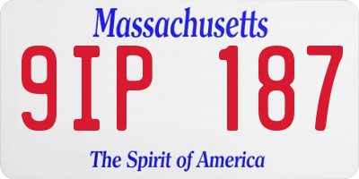 MA license plate 9IP187