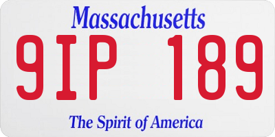 MA license plate 9IP189