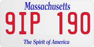 MA license plate 9IP190