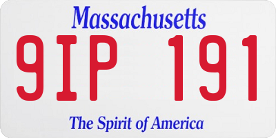 MA license plate 9IP191
