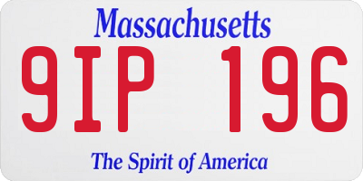 MA license plate 9IP196