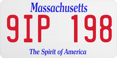 MA license plate 9IP198