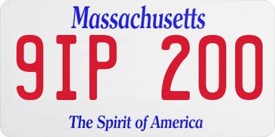 MA license plate 9IP200