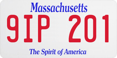 MA license plate 9IP201