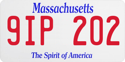MA license plate 9IP202