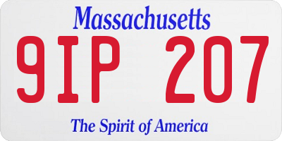 MA license plate 9IP207