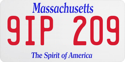 MA license plate 9IP209