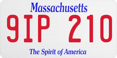 MA license plate 9IP210