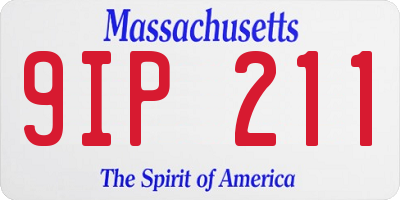 MA license plate 9IP211