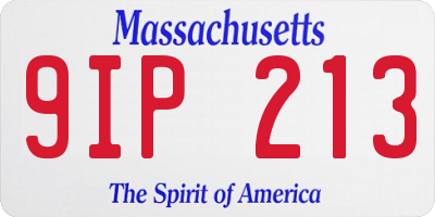 MA license plate 9IP213