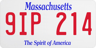 MA license plate 9IP214