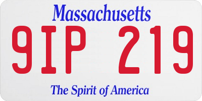 MA license plate 9IP219