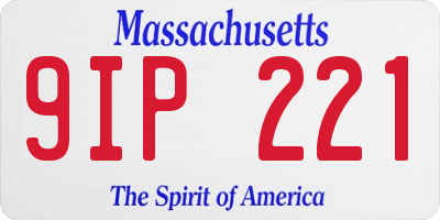 MA license plate 9IP221