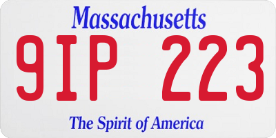 MA license plate 9IP223