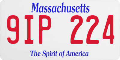 MA license plate 9IP224