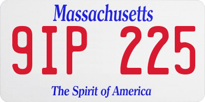 MA license plate 9IP225