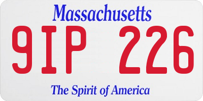 MA license plate 9IP226