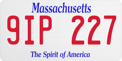 MA license plate 9IP227