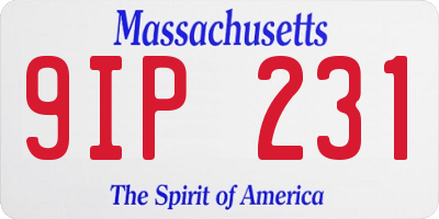 MA license plate 9IP231
