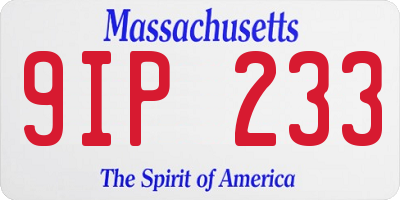 MA license plate 9IP233