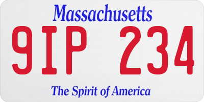 MA license plate 9IP234