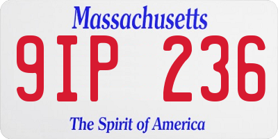 MA license plate 9IP236