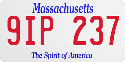 MA license plate 9IP237