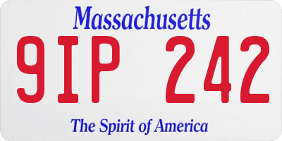 MA license plate 9IP242