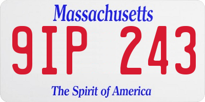 MA license plate 9IP243