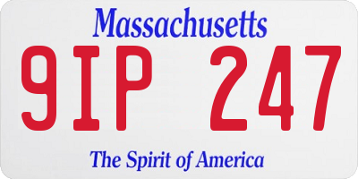 MA license plate 9IP247
