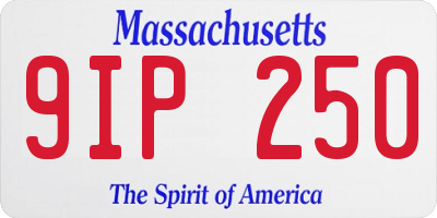 MA license plate 9IP250
