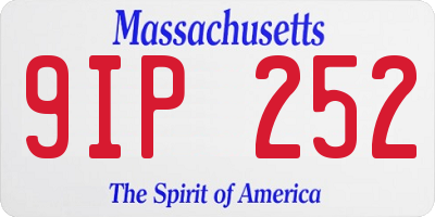 MA license plate 9IP252