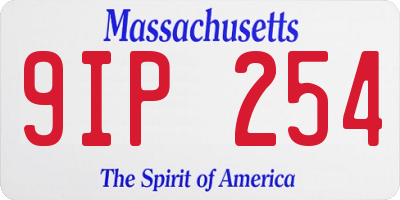 MA license plate 9IP254