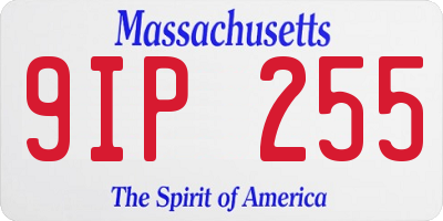MA license plate 9IP255