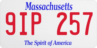 MA license plate 9IP257