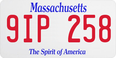 MA license plate 9IP258