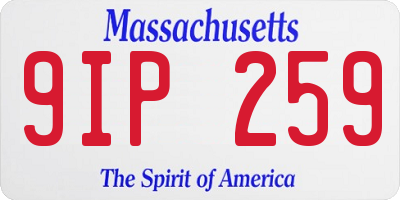 MA license plate 9IP259