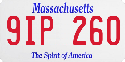 MA license plate 9IP260