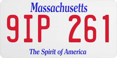 MA license plate 9IP261